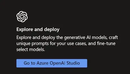 Open the Azure OpenAI Studio